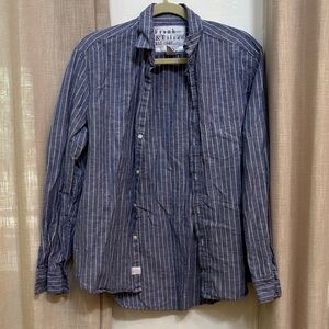 Frank & Eileen Navy Pinstripe Shirt